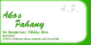 akos pahany business card