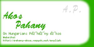 akos pahany business card